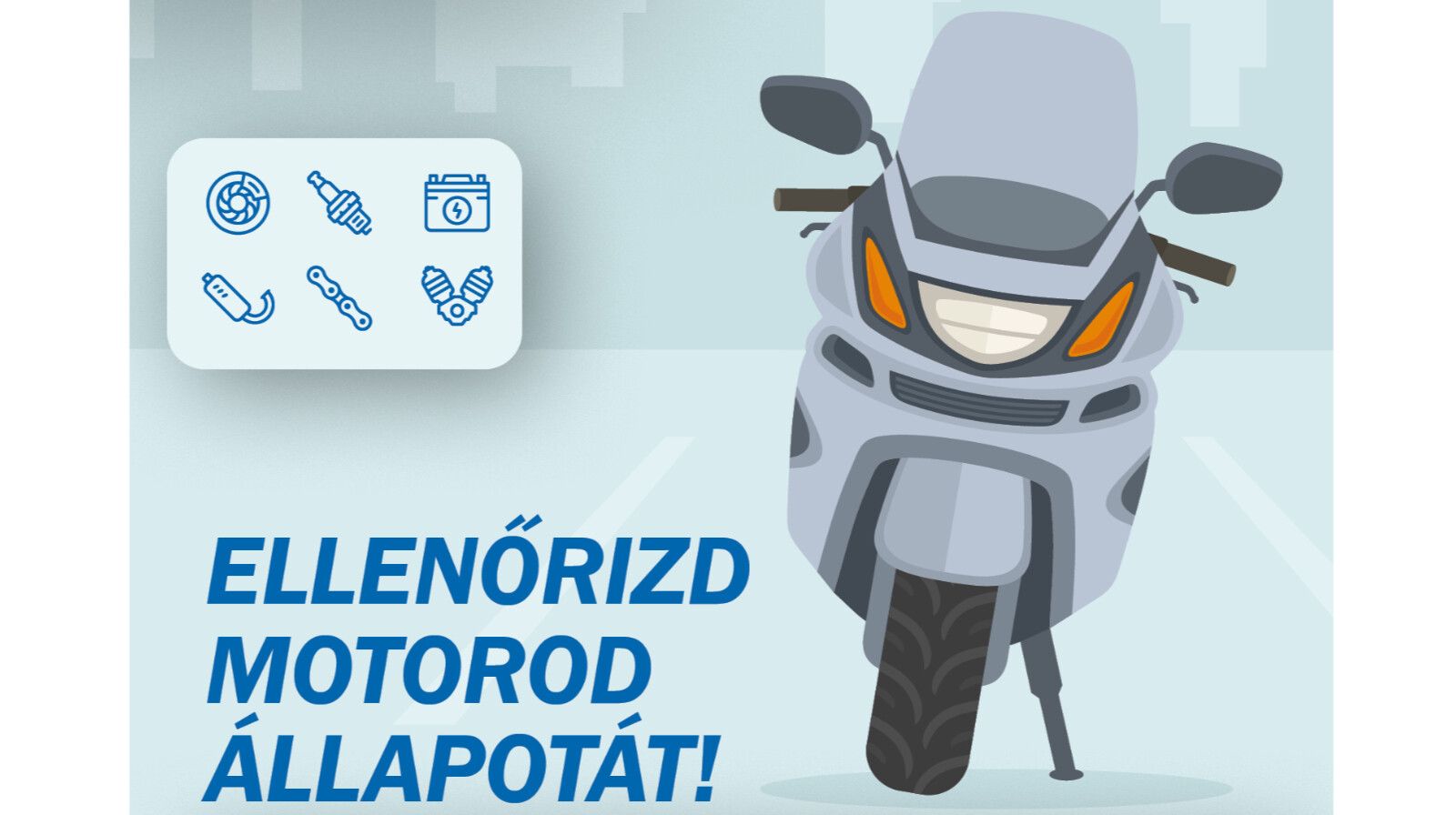 grafika „ellenőrizd a motorod állapotát” felirattal