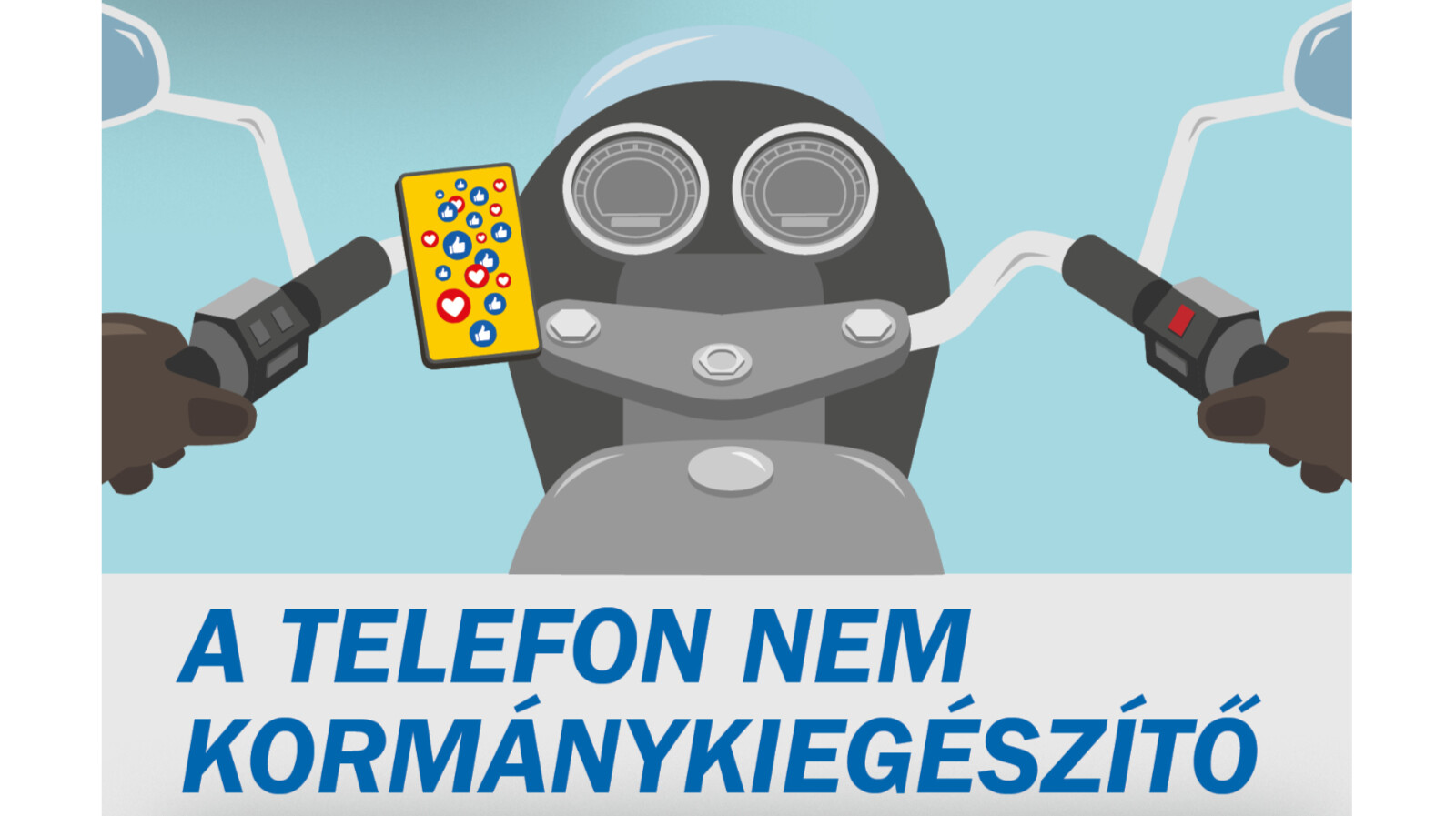 grafika „a telefon nem kormánykiegészítő” felirattal