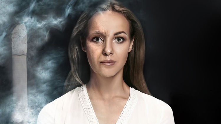 bőr öregedése, dohányzás, ráncok